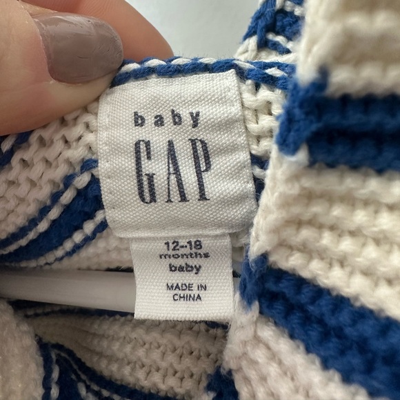 GAP Baby Brannan Bear Sweater Multi Colored Stripes (Size 12-18 Months) - Picture 4 of 5